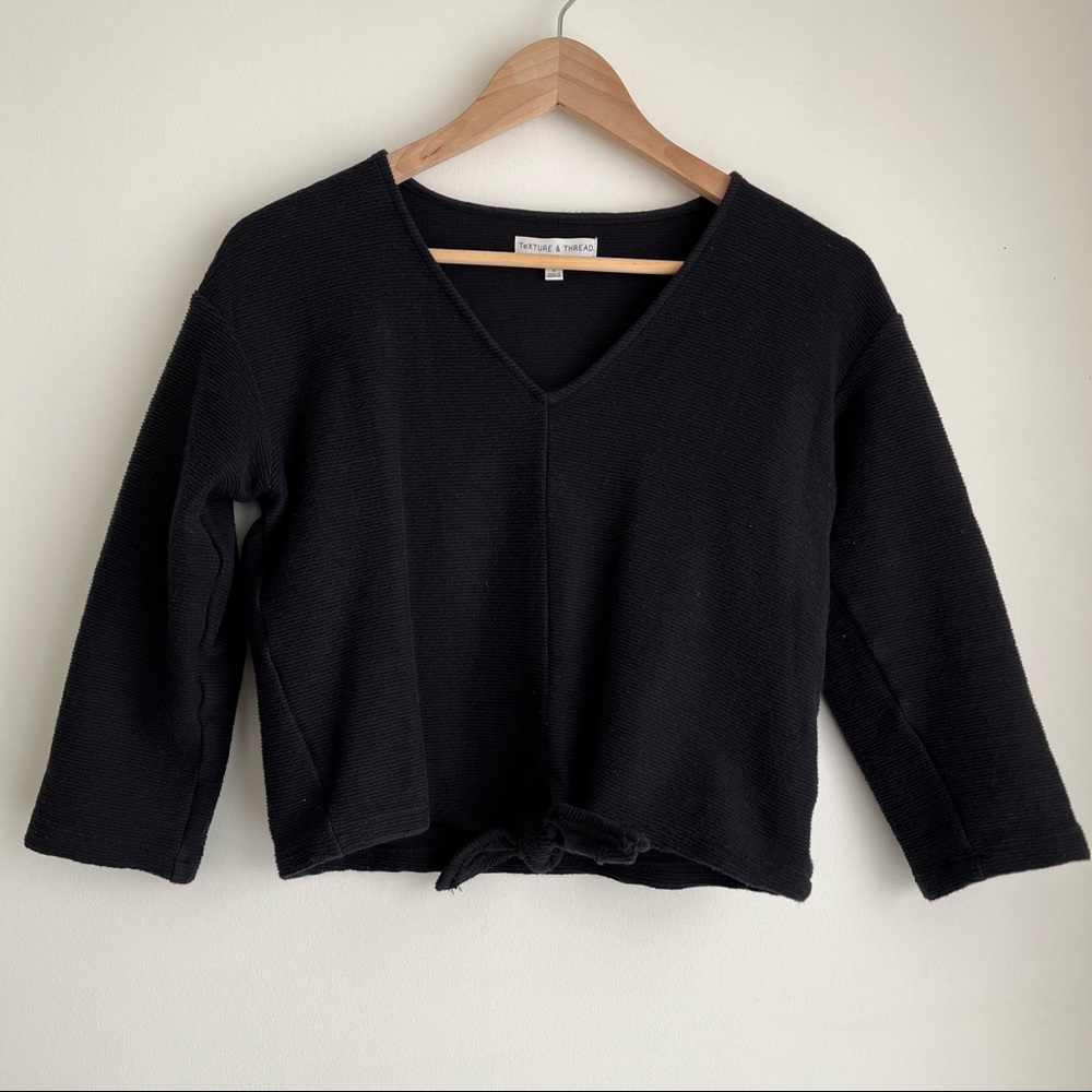black madewell texture cropped top